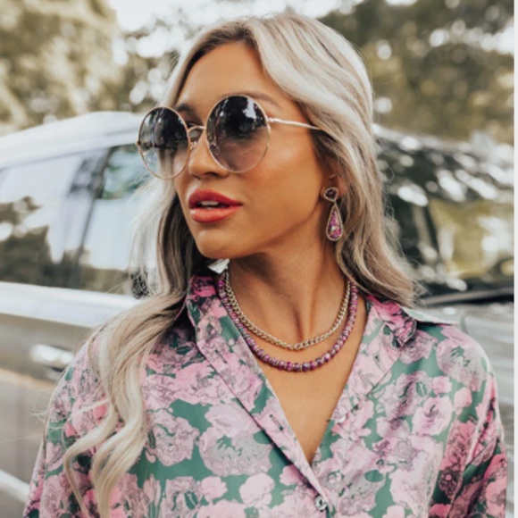 KENDRA SCOTT REBECCA GOLD MULTI STRAND NECKLACE IN BRONZE VEINED PURPLE TURQUOIS - Picture 6 of 8